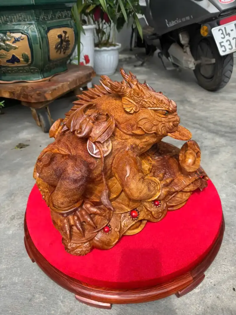 coc-hoa-long-go-huong-ta-G5283-7 Tượng Cóc Hoá Long Gỗ Hương Ta Liền Khối Hàng Làm Siêu Kỹ Nét G5283