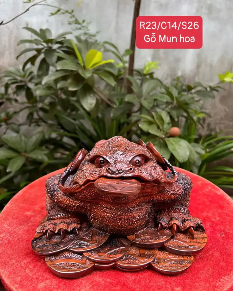 coc-mun-hoa-G5751-1 Tượng Cóc Mun Hoa Hàng Kỹ Liền Khối G5751