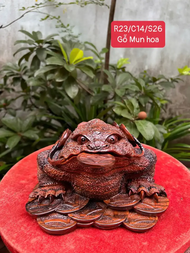coc-mun-hoa-G5751-1 Tượng Cóc Mun Hoa Hàng Kỹ Liền Khối G5751