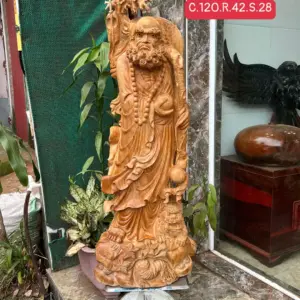 cu-at-ma-G5673-1 Tượng Cụ Đạt Ma Sư Tổ Gỗ Ngọc Am Thơm Nức Hàng Kỹ Nét Liền Khối G5673