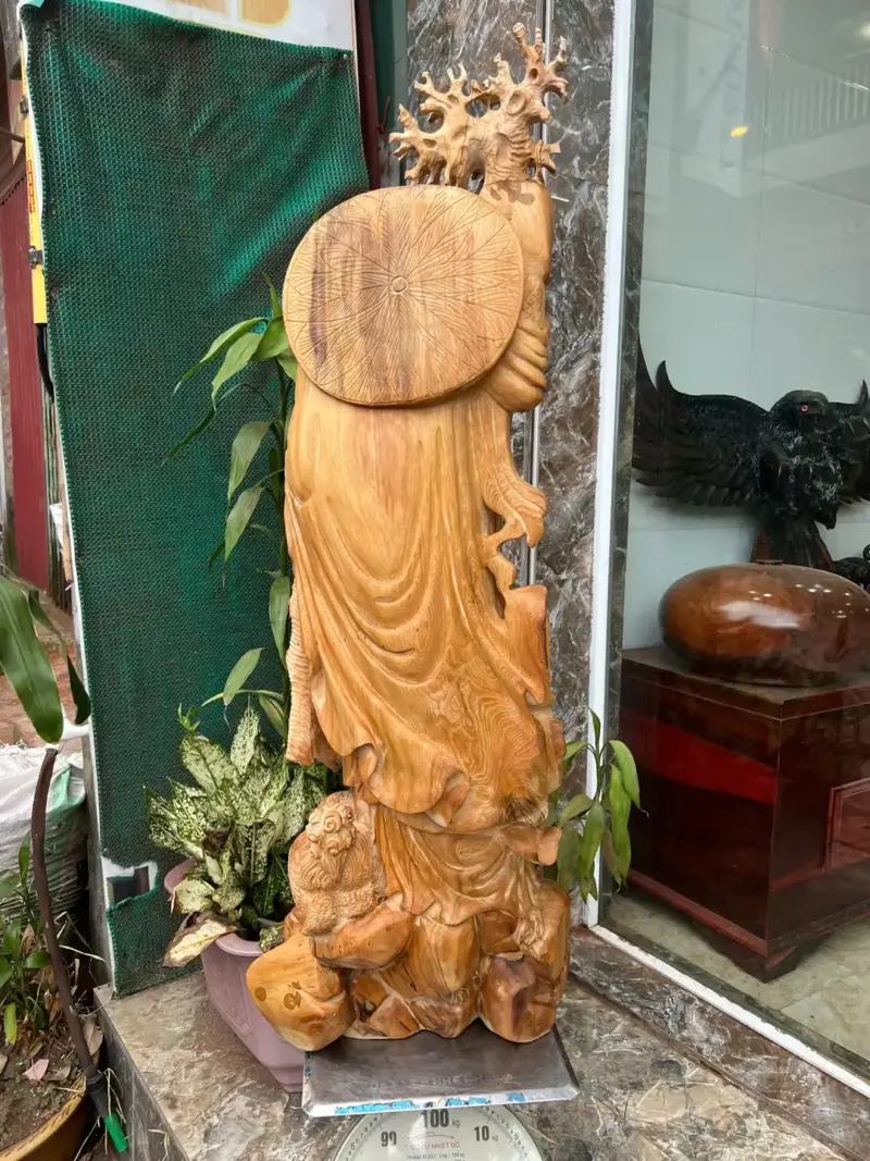 cu-at-ma-G5673-5 Tượng Cụ Đạt Ma Sư Tổ Gỗ Ngọc Am Thơm Nức Hàng Kỹ Nét Liền Khối G5673