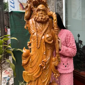 cu-at-ma-G5867-2 Tượng Cụ Đạt Ma Sư Tổ Gỗ Ngọc Am Thơm Nức Hàng Kỹ Nét Liền Khối G5867