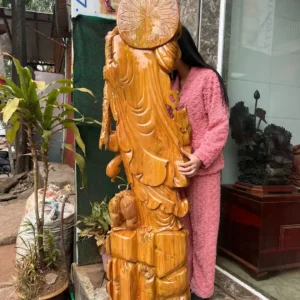 cu-at-ma-G5867-5 Tượng Cụ Đạt Ma Sư Tổ Gỗ Ngọc Am Thơm Nức Hàng Kỹ Nét Liền Khối G5867
