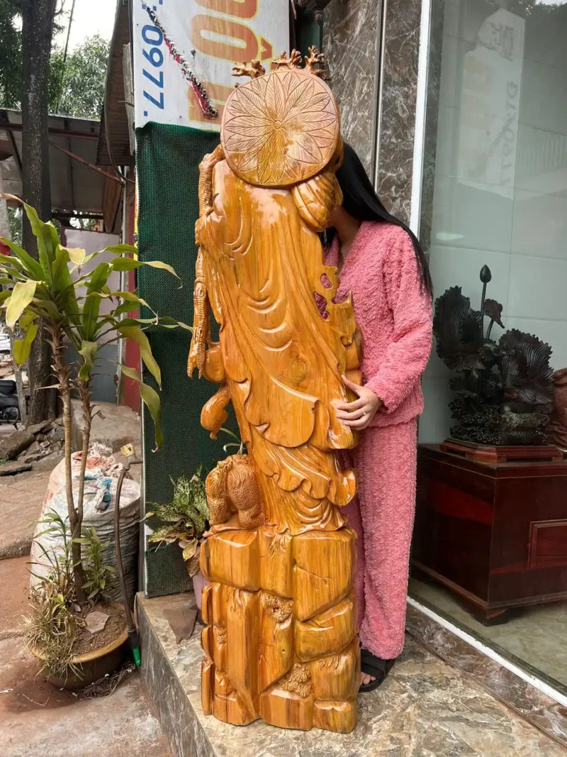 cu-at-ma-G5867-5 Tượng Cụ Đạt Ma Sư Tổ Gỗ Ngọc Am Thơm Nức Hàng Kỹ Nét Liền Khối G5867