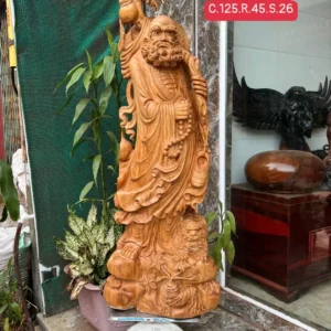 cu-at-ma-G5908-1 Tượng Cụ Đặt Ma Sư Tổ Gỗ Ngọc Am Thơm Nức Hàng Kỹ Nét Liền Khối G5908