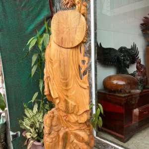 cu-at-ma-G5908-5 Tượng Cụ Đặt Ma Sư Tổ Gỗ Ngọc Am Thơm Nức Hàng Kỹ Nét Liền Khối G5908