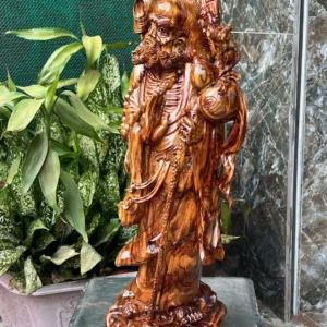 cu-at-ma-G6262-4 Tượng Cụ Đạt Ma Sư Tổ Gỗ Sưa Đỏ Tía Hàng Kỹ Nét Liền Khối G6262
