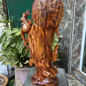 cu-at-ma-G6262-5 Tượng Cụ Đạt Ma Sư Tổ Gỗ Sưa Đỏ Tía Hàng Kỹ Nét Liền Khối G6262