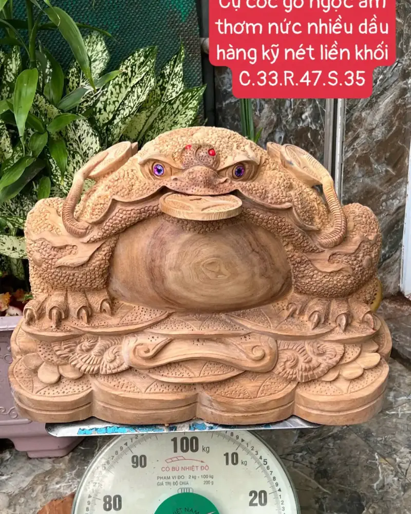 cu-coc-go-G5645-1 Tượng Cụ Cóc Gỗ Ngọc Am Thơm Nức Hàng Kỹ Nét Liền Khối G5645