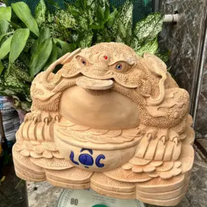 cu-coc-go-G5647-2 Tượng Cụ Cóc Gỗ Ngọc Am Thơm Nức Hàng Kỹ Nét Liền Khối G5647