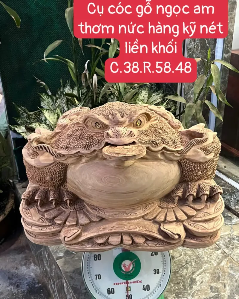 cu-coc-go-G6260-1 Tượng Cụ Cóc Gỗ Ngọc Am Thơm Nức Hàng Kỹ Nét Liền Khối G6260