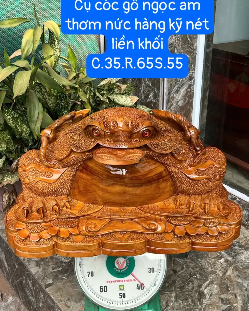 cu-coc-go-G6322-1 Tượng Cụ Cóc Gỗ Ngọc Am Thơm Nức Hàng Kỹ Nét Liền Khối G6322