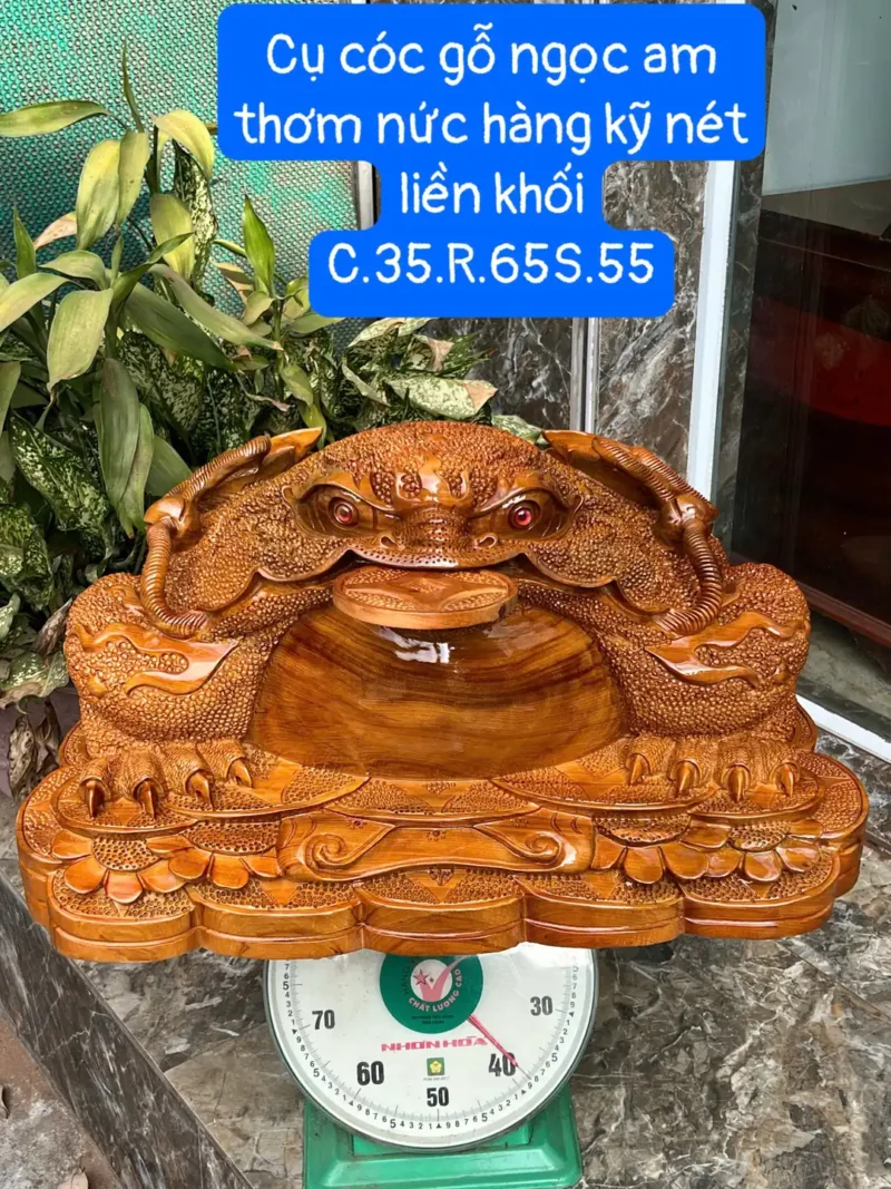 cu-coc-go-G6322-1 Tượng Cụ Cóc Gỗ Ngọc Am Thơm Nức Hàng Kỹ Nét Liền Khối G6322