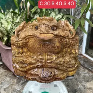 cu-coc-rong-G5650-1 Tượng Cụ Cóc Rồng Gỗ Mun Hàng Kỹ Nét Liền Khối G5650