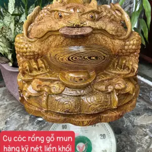 cu-coc-rong-G5651-1 Tượng Cụ Cóc Rồng Gỗ Mun Hàng Kỹ Nét Liền Khối G5651