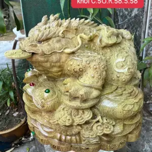 cu-coc-rong-G5652-1 Tượng Cụ Cóc Rồng Gỗ Mun Hàng To Vip Kỹ Nét Liền Khối G5652