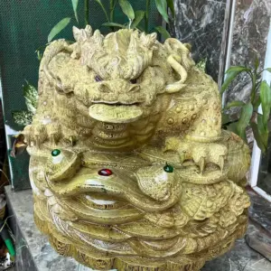 cu-coc-rong-G5652-2 Tượng Cụ Cóc Rồng Gỗ Mun Hàng To Vip Kỹ Nét Liền Khối G5652