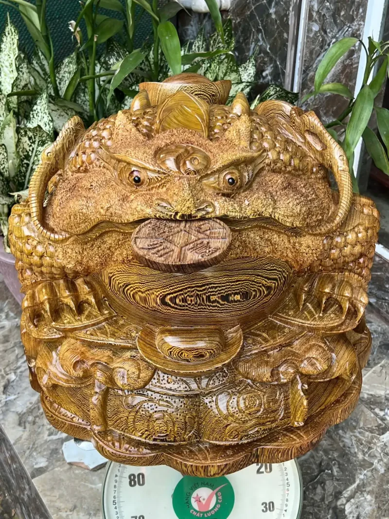 cu-coc-rong-G6279-4 Tượng Cụ Cóc Rồng Gỗ Mun Hàng Kỹ Nét Liền Khối G6279