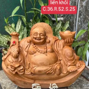 cu-di-lac-G5655-1 Tượng Cụ Di Lạc Gỗ Ngọc Am Thơm Nức Hàng Kỹ Nét Liền Khối G5655