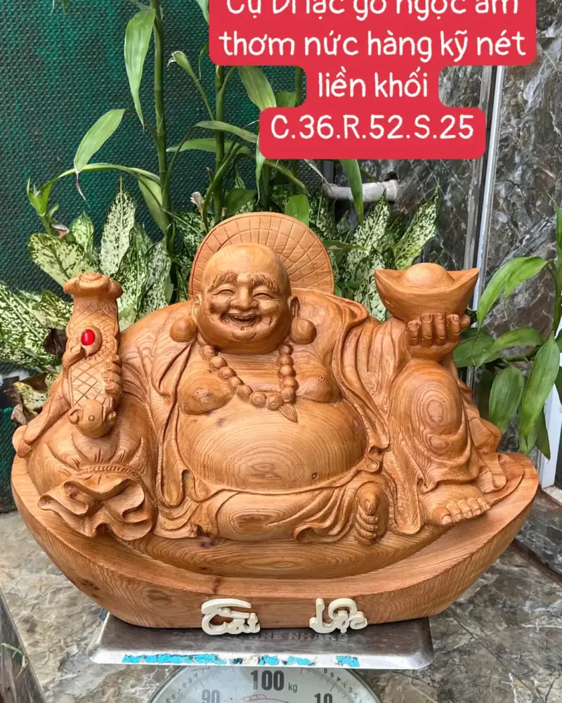 cu-di-lac-G5655-1 Tượng Cụ Di Lạc Gỗ Ngọc Am Thơm Nức Hàng Kỹ Nét Liền Khối G5655