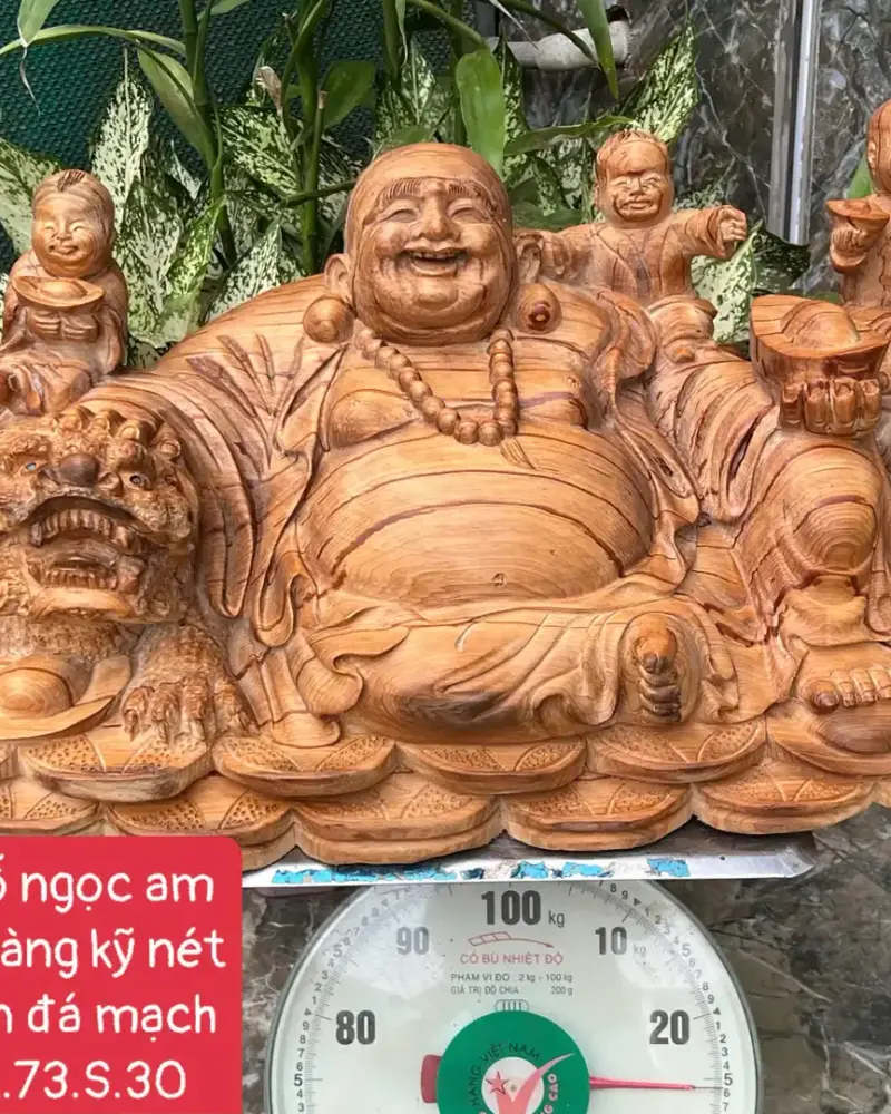cu-di-lac-G5656-1 Tượng Cụ Di Lạc Gỗ Ngọc Am Thơm Nức Hàng Kỹ Nét Liền Khối G5656