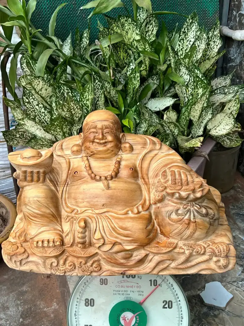 cu-di-lac-G5657-2 Tượng Cụ Di Lạc Gỗ Ngọc Am Thơm Nức Hàng Kỹ Nét Liền Khối G5657