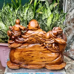 cu-di-lac-G5658-5 Tượng Cụ Di Lạc Gỗ Ngọc Am Thơm Nức Nu Kín Hàng Kỹ Nét Liền Khối G5658