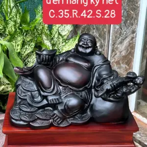 cu-di-lac-G5661-1 Tượng Cụ Di Lạc Gỗ Trắc Ta Đỏ Đen Hàng Kỹ Nét G5661