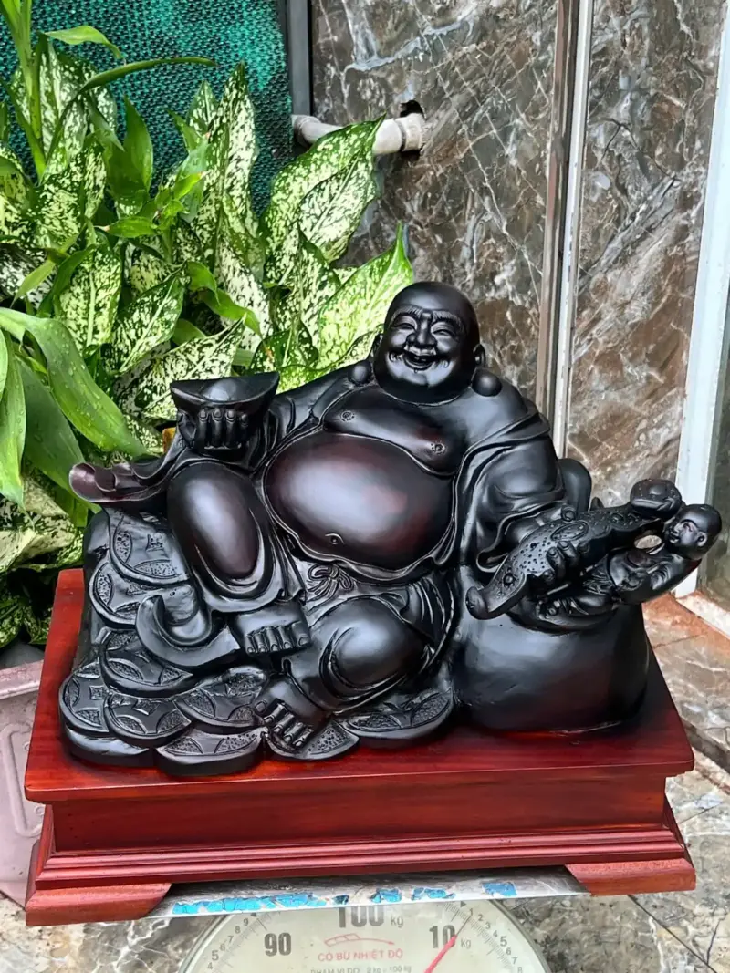 cu-di-lac-G5661-2 Tượng Cụ Di Lạc Gỗ Trắc Ta Đỏ Đen Hàng Kỹ Nét G5661