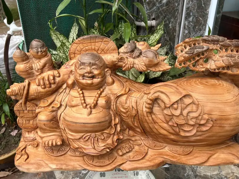 cu-di-lac-G5662-3 Tượng Cụ Di Lạc Kéo Bao Gỗ Ngọc Am Thơm Nức Hàng Kỹ Nét Liền Khối G5662