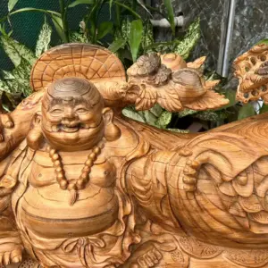 cu-di-lac-G5662-4 Tượng Cụ Di Lạc Kéo Bao Gỗ Ngọc Am Thơm Nức Hàng Kỹ Nét Liền Khối G5662