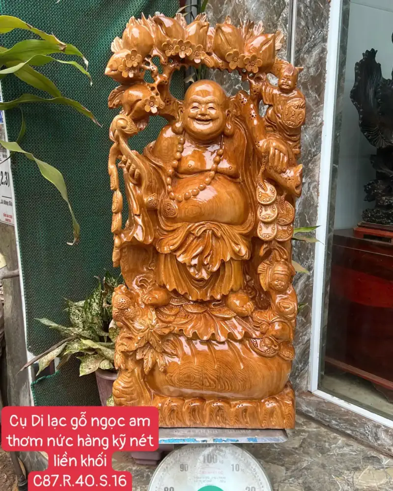 cu-di-lac-G5665-1 Tượng Cụ Di Lạc Ngọc Am Thơm Hàng Kỹ Nét Liền Khối G5665