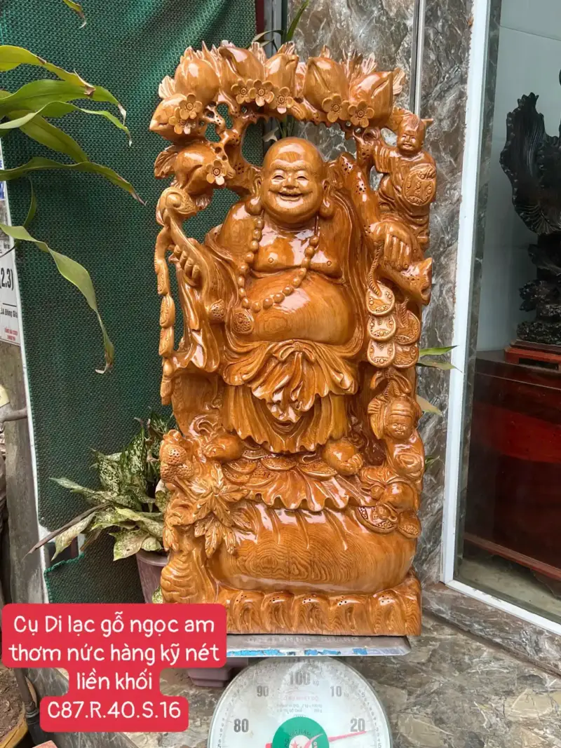 cu-di-lac-G5665-1 Tượng Cụ Di Lạc Ngọc Am Thơm Hàng Kỹ Nét Liền Khối G5665
