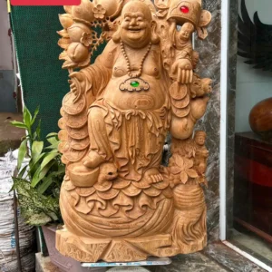 cu-di-lac-G5937-1 Tượng Cụ Di Lạc Gỗ Ngọc Am Thơm Nức Hàng Kỹ Nét Liền Khối G5937