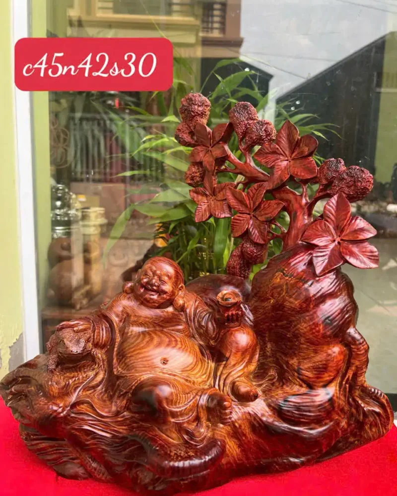 cu-di-lac-G6053-1 Tượng Cụ Di Lặc Cẩm Hàng Đục Kỹ Sắc Nét Phom Bệ Gọn Đẹp Tặng Kèm Kỷ G6053