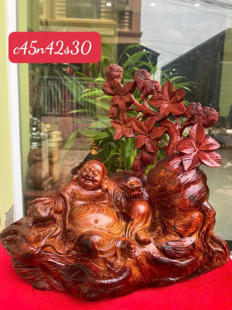 cu-di-lac-G6053-1 Tượng Cụ Di Lặc Cẩm Hàng Đục Kỹ Sắc Nét Phom Bệ Gọn Đẹp Tặng Kèm Kỷ G6053