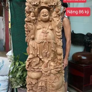 cu-di-lac-G6136-1 Tượng Cụ Di Lạc Gỗ Ngọc Am Thơm Nức To Vân Đẹp Hàng Kỹ Nét Liền Khối G6136