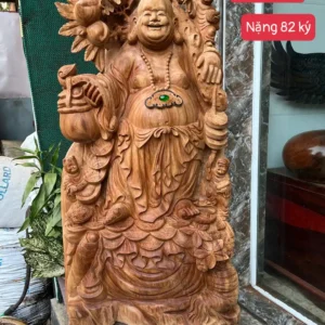 cu-di-lac-G6351-1 Tượng Cụ Di Lặc Gỗ Ngọc Am Thơm Nức To Vân Đẹp Hàng Kỹ Nét Liền Khối G6351