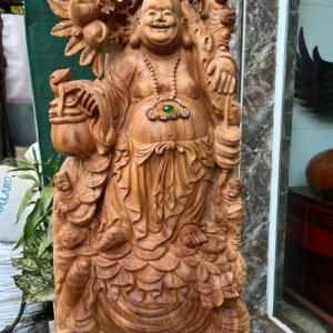 cu-di-lac-G6351-2 Tượng Cụ Di Lặc Gỗ Ngọc Am Thơm Nức To Vân Đẹp Hàng Kỹ Nét Liền Khối G6351