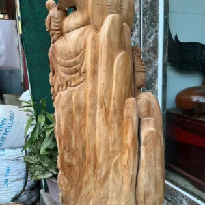 cu-di-lac-G6351-5 Tượng Cụ Di Lặc Gỗ Ngọc Am Thơm Nức To Vân Đẹp Hàng Kỹ Nét Liền Khối G6351