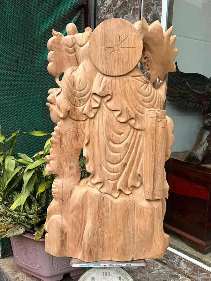 cu-di-lac-G6395-5 Tượng Cụ Di Lặc Gỗ Ngọc Am Thơm Nức Hàng Kỹ Nét Liền Khối G6395
