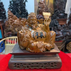 cu-hoang-than-G6261-1 Tượng Cụ Hoàng Thần Tài Gỗ Bách Xanh Liền Khối G6261