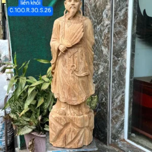 cu-khong-minh-G6370-1 Tượng Cụ Khổng Minh Tiên Sinh Gỗ Ngọc Am Thơm Nức Hàng Kỹ Nét Liền Khối G6370