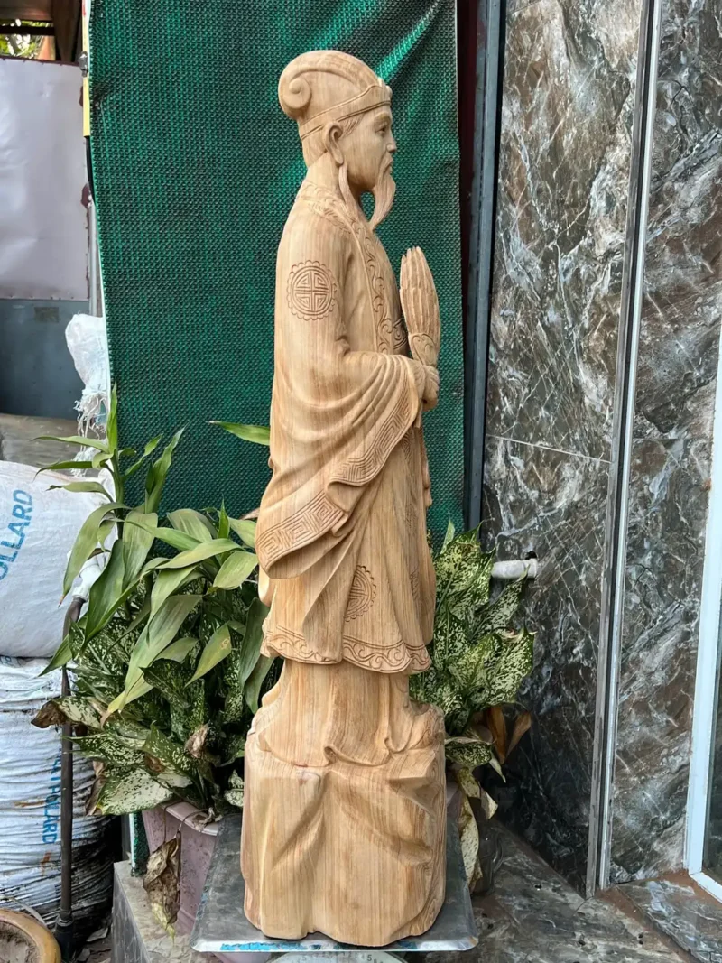 cu-khong-minh-G6370-3 Tượng Cụ Khổng Minh Tiên Sinh Gỗ Ngọc Am Thơm Nức Hàng Kỹ Nét Liền Khối G6370