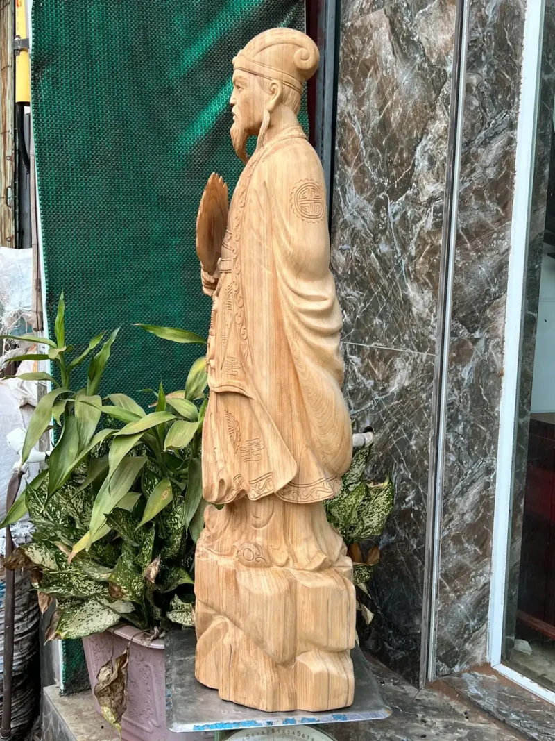 cu-khong-minh-G6370-5 Tượng Cụ Khổng Minh Tiên Sinh Gỗ Ngọc Am Thơm Nức Hàng Kỹ Nét Liền Khối G6370