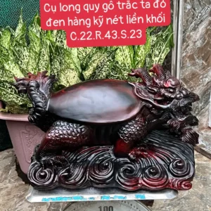 cu-long-quy-G5907-1 Tượng Cụ Long Quy Gỗ Trắc Ta Đỏ Đen Hàng Kỹ Nét Liền Khối G5907