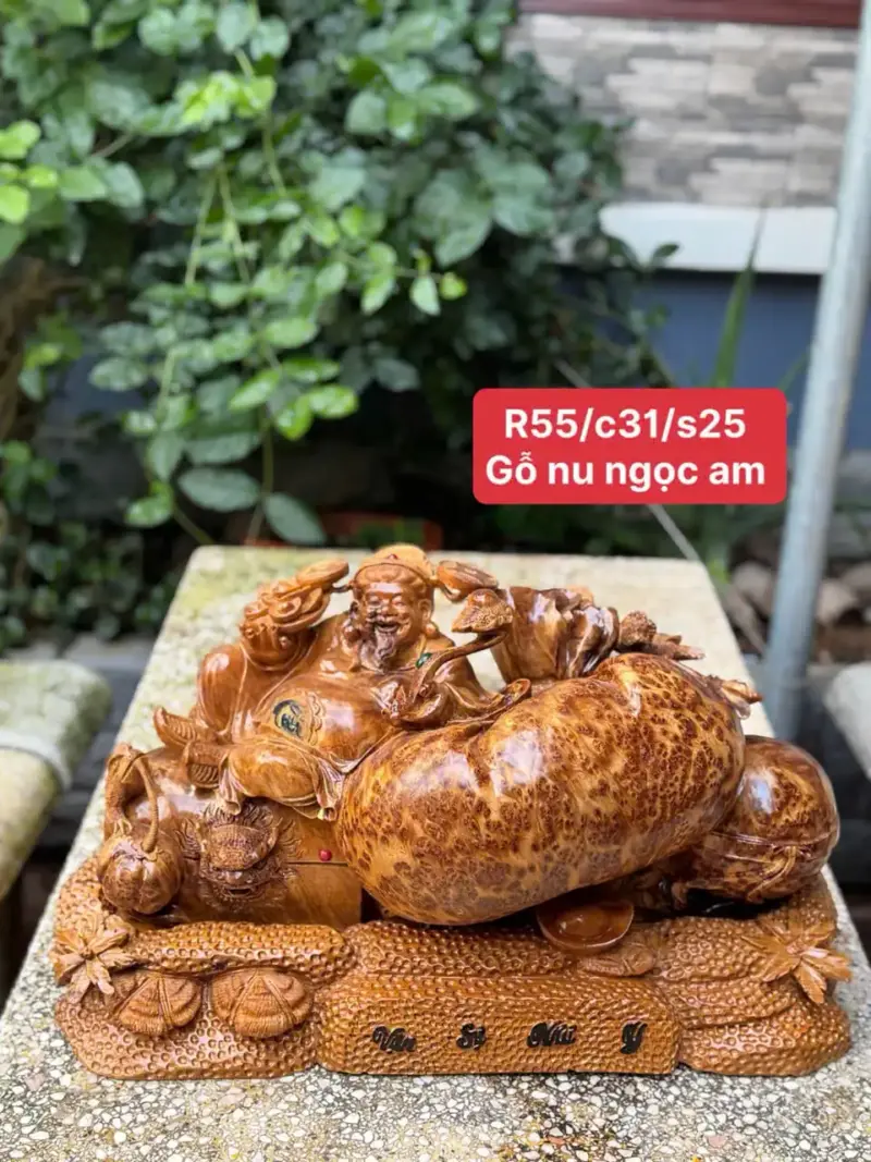 cu-than-tai-go-nu-ngoc-G5288-1 Tượng Cụ Thần Tài Gỗ Nu Ngọc Am Hàng Kỹ Nét Nu Đẹp Liền Khối G5288