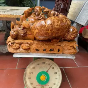 cu-than-tai-go-nu-ngoc-G5288-5 Tượng Cụ Thần Tài Gỗ Nu Ngọc Am Hàng Kỹ Nét Nu Đẹp Liền Khối G5288