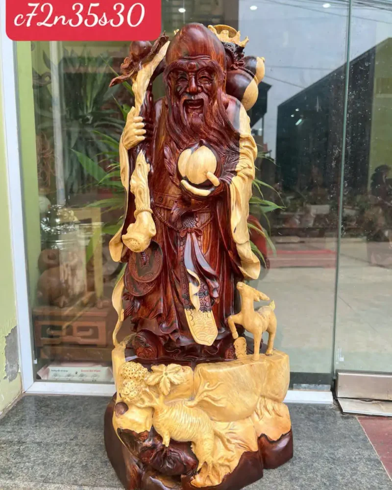 Tượng Cụ Thọ Cẩm Hàng Đục Kỹ Sắc Nét G6426