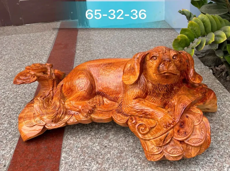 cun-nam-to-ep-go-huong-ta-G5816-6 Tượng Cún Nằm To Đẹp Gỗ Hương Ta Liền Khối G5816